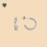 (2-4201-1) Aros medios de plata de ley 925 - Zirconia. 