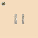 (2-4201-1) Aros medios de plata de ley 925 - Zirconia. 