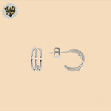 (2-4166) Plata de ley 925 - Aros triples y medios. 