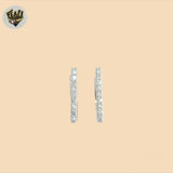 (2-4155) 925 Sterling Silver - Zircon Huggies.