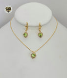 (1-6512) Gold Laminate - Zircon Flower Set - BGF