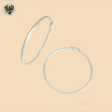 (2-4052) Plata de Ley 925 - Aros Corte Diamante. 
