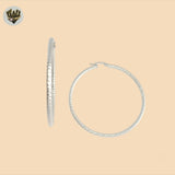 (2-4052) Plata de Ley 925 - Aros Corte Diamante. 