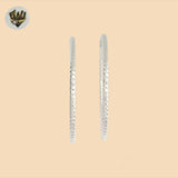(2-4052) Plata de Ley 925 - Aros Corte Diamante. 