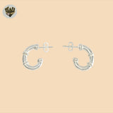 (2-4028) 925 Sterling Silver - Half Tube Hoops.