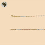 (2-66110) 925 Sterling Silver - 2mm Three Tones Twist Necklace.