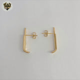 (1-1214) Gold Laminate -  Double Stud Earrings - BGF