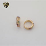 (1-3085) Gold Laminate - Rose Gold Multi Zircon Ring - BGO