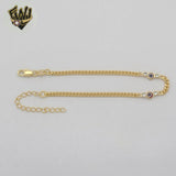 (1-0669) Laminado de oro - Pulsera de eslabones de mano de Hamsa contra el mal de ojo de 2 mm - 7,5" - BGF