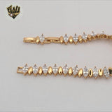 (1-60081) Gold Laminate - 9mm Multicolor Zircon Bracelet - 7" - BGO