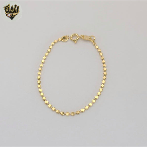 (1-0706-1) Gold Laminate - 2mm Flat Circles Bracelet - BGF