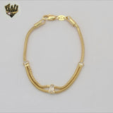 (1-0510-1) Laminado de oro - Brazalete de eslabones de circonio de 2 mm - BGF