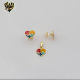(1-6017) Gold Laminate - Colorful Mini Heart Set - BGF