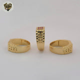 (1-3154) Gold Laminate - Squared Zircon Men Ring - BGO