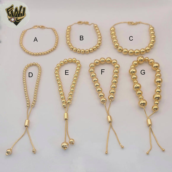 (MBRA-11) Gold Laminate - Balls Bracelets - BGF