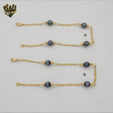 (1-3901-G) Pulsera de cuentas de 6 mm laminadas en oro - 19 cm - BGF