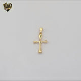 (1-2107-1) Colgante de cruz gruesa laminada en oro - BGF