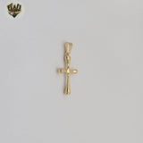 (1-2107-1) Colgante de cruz gruesa laminada en oro - BGF