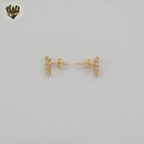 (1-1145-2) Gold Laminate - Zircon Stud Earrings - BGF