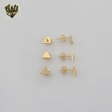(1-1190-2) Gold Laminate - Triangle Set Stud Earrings - BGF
