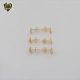 (1-1190-2) Gold Laminate - Triangle Set Stud Earrings - BGF