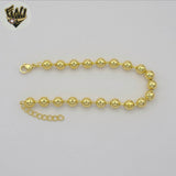 (1-0812) Gold Laminate - 6mm Balls Link Bracelet - 7" - BGO