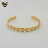 (MBRA-42) Stainless Steel - 6.5mm Heart Open Bangle.