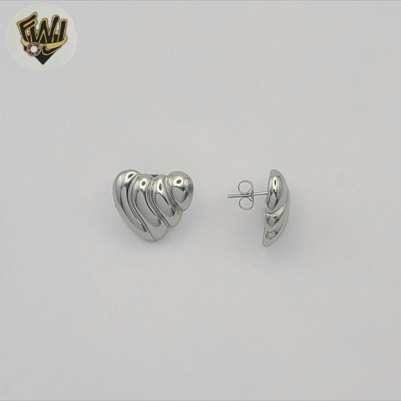 (4-2181-1) Stainless Steel - Heart Stud Earrings.