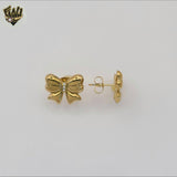 (4-2265) Stainless Steel - Zircon Bow Stud Earrings.