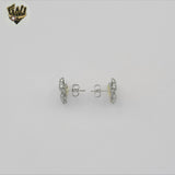 (4-2265-1) Stainless Steel - Zircon Bow Stud Earrings.