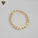 (1-60038) Gold Laminate - 10mm Curb Link Men Bracelet - 8" - BGF
