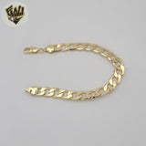 (1-60038) Gold Laminate - 10mm Curb Link Men Bracelet - 8" - BGF