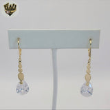 (1-1238-4) Gold Laminate - Zircon Long Earrings - BGO