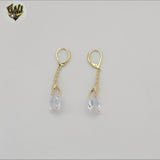(1-1238-4) Gold Laminate - Zircon Long Earrings - BGO