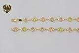 (1-1606) Laminado de oro - Cadena de eslabones multicolor de 9,5 mm - BGF