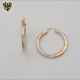 (1-2781-1) Gold Laminate - Three Tone Hoops - BGO