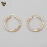 (1-2781-1) Gold Laminate - Three Tone Hoops - BGO