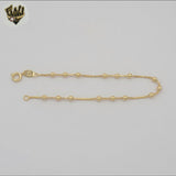 (1-0698) Gold Laminate - 1mm Box Link Balls Bracelet - BGF