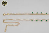 (1-6226-1) Gold Laminate - Green Zircon Tennis Necklace - BGF