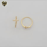 (1-3062) Gold Laminate - Zircon Cross Ring - BGF