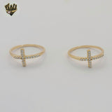 (1-3062) Gold Laminate - Zircon Cross Ring - BGF