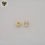 (1-2528-3) Gold Laminate - Double Heart Hoops - BGO