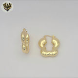 (1-2758-2) Gold Laminate - Puffy Flower Hoops - BGO