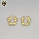 (1-2758-2) Gold Laminate - Puffy Flower Hoops - BGO