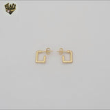 (1-2524-2) Laminado de Oro - Aretes Cuadrados Medios - BGF