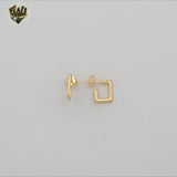 (1-2524-2) Laminado de Oro - Aretes Cuadrados Medios - BGF