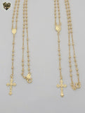 (1-3326) Gold Laminate - 2.5mm Virgin Rosary Necklace - 18" - BGF.