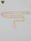 (1-3326) Gold Laminate - 2.5mm Virgin Rosary Necklace - 18" - BGF.