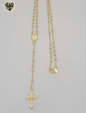 (1-3326) Gold Laminate - 2.5mm Virgin Rosary Necklace - 18" - BGF.