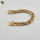 (4-4022) Stainless Steel - 14mm Curb Link Men Bracelet